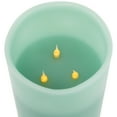 thumbnail image 6 of Northlight Flameless LED Lighted 3-Wick Flickering Wax Pillar Candle - 8" - Sage Green, 6 of 8