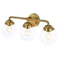 thumbnail image 3 of C Cattleya 3-Light Antique Brass Vanity Light with Clear Glass Shades - Antique Brass, 3 of 9