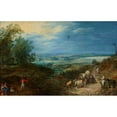 thumbnail image 2 of Jan Brueghel The Elder 14x11 Black Ornate Wood Framed Double Matted Museum Art Print Titled: Landscape with Peasants (C. 1604), 2 of 5