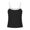 thumbnail image 5 of ClodeEU Women's Solid Color Lace Trim Spaghetti Strap Top,Comfortable Casual Sleeveless Camisole Black,Womens Plus S, 5 of 6