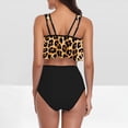 thumbnail image 5 of CKpwisy Women Two Piece Scoop Neck Bikini Crop Top Swimsuit Tops with High Waist Shorts Push Up Bathing Suit Beach Wear S-XXL, 5 of 6
