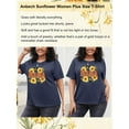 thumbnail image 6 of Anbech MAMA Sunflower Plus Size T-Shirts for Women Graphic Sunflower with Butterflies Print Oversize Short Sleeves T-Shirt with Round Neck, 6 of 9