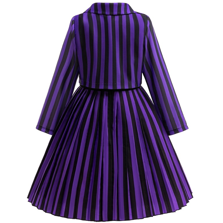 purple and black striped dress Purple + Black Striped Slinky Women's Racerback Dress S