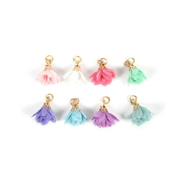 Mixed Petal Tassel Charm Set by Bead Landing - Charms for DIY Jewelry Making - Necklaces - Bracelets & Keychains - 12 Pack