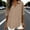Khaki, variant on Linen Shirts for Women, Solid Color Lapel V Neck Loose Fitting Short Sleeve Blend Tops, Beach Fashion Summer Casual Cozy Breathable Blouses