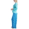 thumbnail image 2 of Goodnight Kiss Twilight Tales Dream Knit 3/4 Sleeve and Pants Pajama Set, Aqua/Cats, XL, 2 of 7