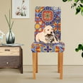 thumbnail image 5 of Mexican Talavera Dining Chair Covers Set of 4, Stretch Chair Slipcovers Removable Washable Chair Protector Covers for Dining Room, Restaurant, Hotel, Banquet, Ceremony, 5 of 6