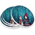 thumbnail image 3 of Christmas Snowmen Coasters Absorbent Moisture Non-Slip Drink Coaster Ceramic Stone with Cork Base Desktop Protection Prevent Furniture Damage 2PCS Home Decor, 3 of 6