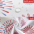 thumbnail image 5 of Patriotic Fireworks Tablecloth for Rectangle Table 60"X102",Reusable Amrican Table Cloths,Memorial Days Veteran Day Table Cover,Red White and Blue Decoration for Kitchen,Party,Picnic, 5 of 6