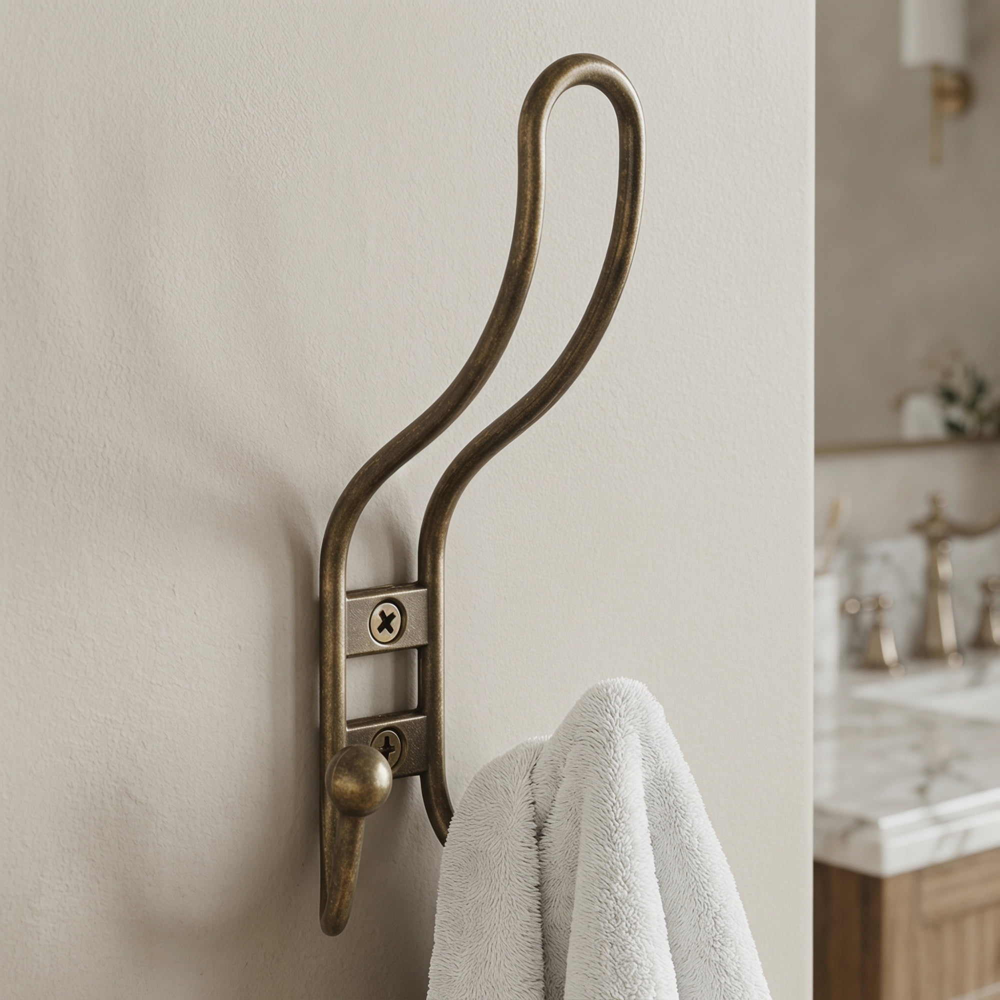 Unique Bargains 8Pcs Utility Metal Durable Multi-Purpose Wall Hooks Copper 5.3x2.8inch