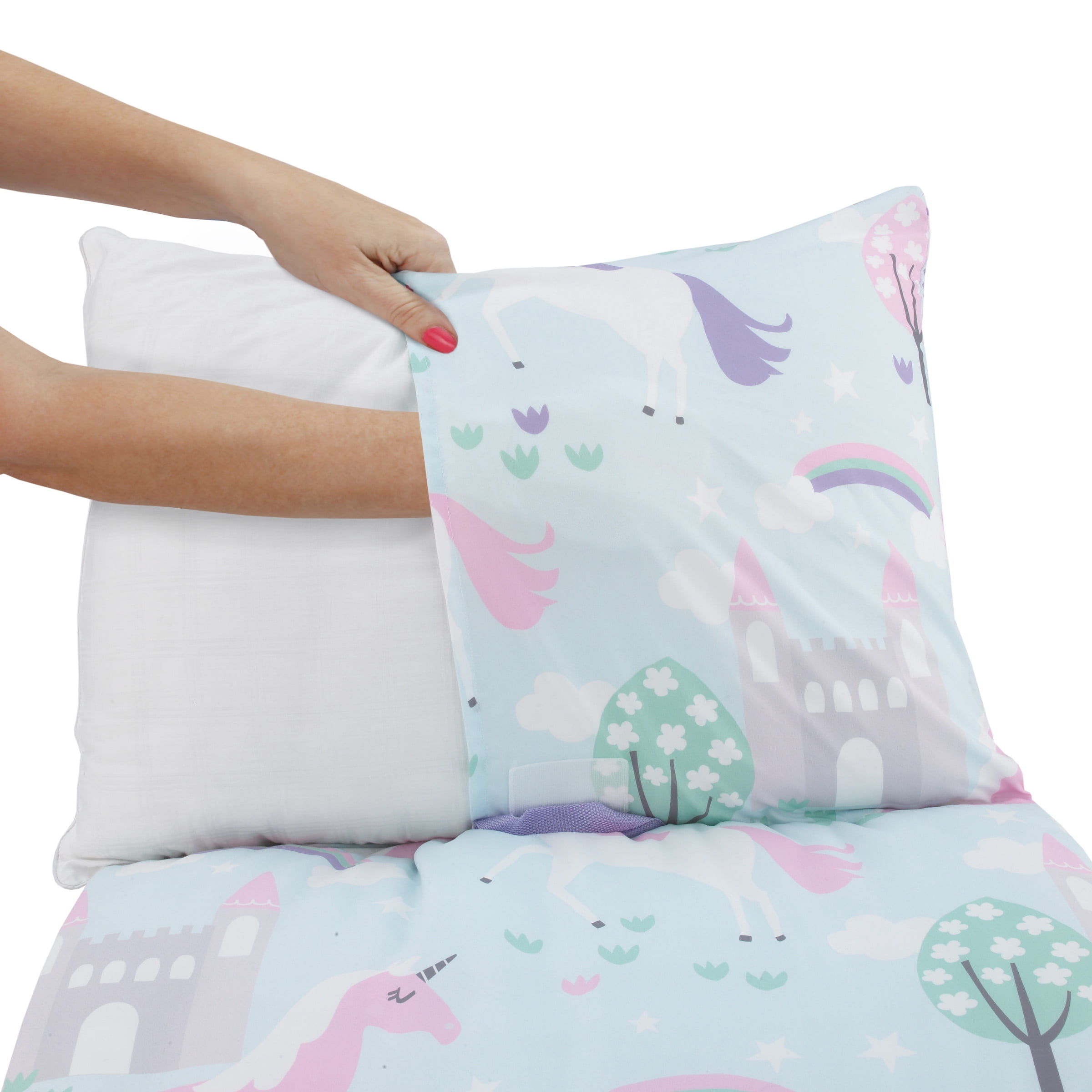 Everything Kids Pink Unicorn Easy Fold Toddler Nap Mat, Preschool Girl