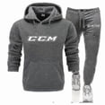 thumbnail image 2 of Ccm Men's And Women's Printed Warm Two-piece Loose Hoodie + Pants Jogging Set, 2 of 5