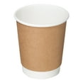 thumbnail image 1 of [400 Count] 8 oz Disposable Double Wall Paper Coffee Cups - Insulated Disposable Coffee Cups Sleeves attached - Bio Degradable Eco Friendly Hot Beverage Cups, Takeout, To Go, Coffee Shop, Wholesale, 1 of 3