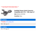thumbnail image 2 of Headlight Dimmer Switch Connector - Compatible with 1976 - 1986 Jeep CJ7 1977 1978 1979 1980 1981 1982 1983 1984 1985, 2 of 2