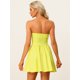 thumbnail image 4 of Disfraz de navidad Allegra K Fiesde sin tirantes mini vestido de tubo acampanado Amarillo claro L, 4 of 6