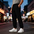 thumbnail image 7 of Mens Baggy Sweatpants Loose Fit Cotton Casual Comfy Stretch Wide Leg Sweat Pants with Pockets Black,XL, 7 of 7