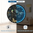 thumbnail image 5 of Indoor 12' Voice-Activated Luminous Decoration Wall Clock With LED Night Light Butterflies Moon and Stars, 5 of 8