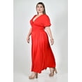 thumbnail image 2 of Vestido de cintura smock Roman Fashion /Tallas Extras, 4389 (Rojo) rojo 42, 2 of 4
