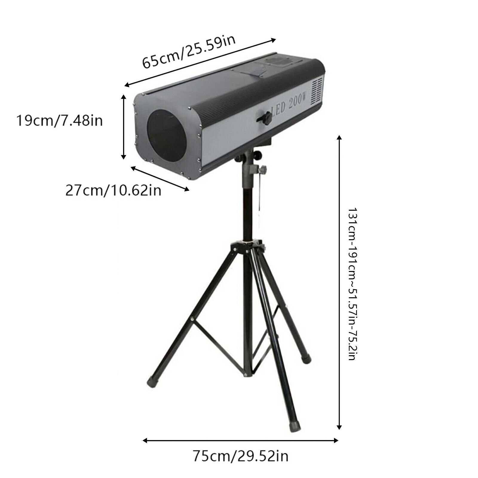 Denest LED Follow Spotlight with Stand 200W Stage Follow Spot Light Manual Control DJ Led Lighting Follow Spot Spot Lights for Disco Party Clubs Stage Effect