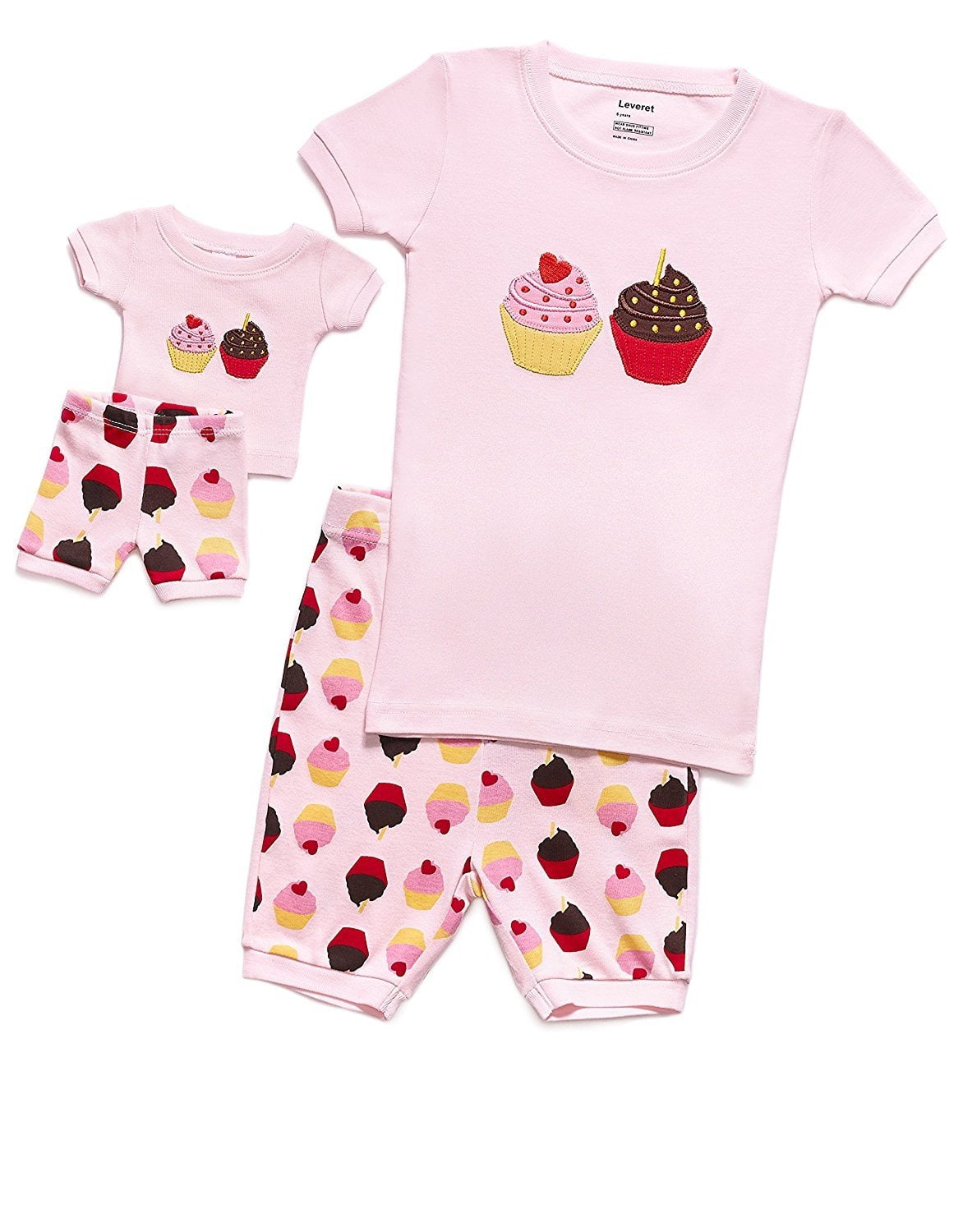 Leveret Shorts Kids & Toddler Pajamas Matching Doll & Girls Pajamas