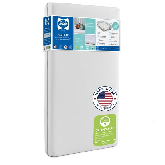 Sealy Mesh-Aire Breathable 2-Stage Infant and Toddler Crib Mattress
