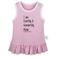 thumbnail image 2 of iDzn I'm Fearfully and Wonderfully Made Funny Dresses For Baby, Newborn Babies Skirts, Infant Princess Dress, 0-24M Kids Graphic Clothes (Pink Sleeveless Dresses, 12-18 Months), 2 of 4