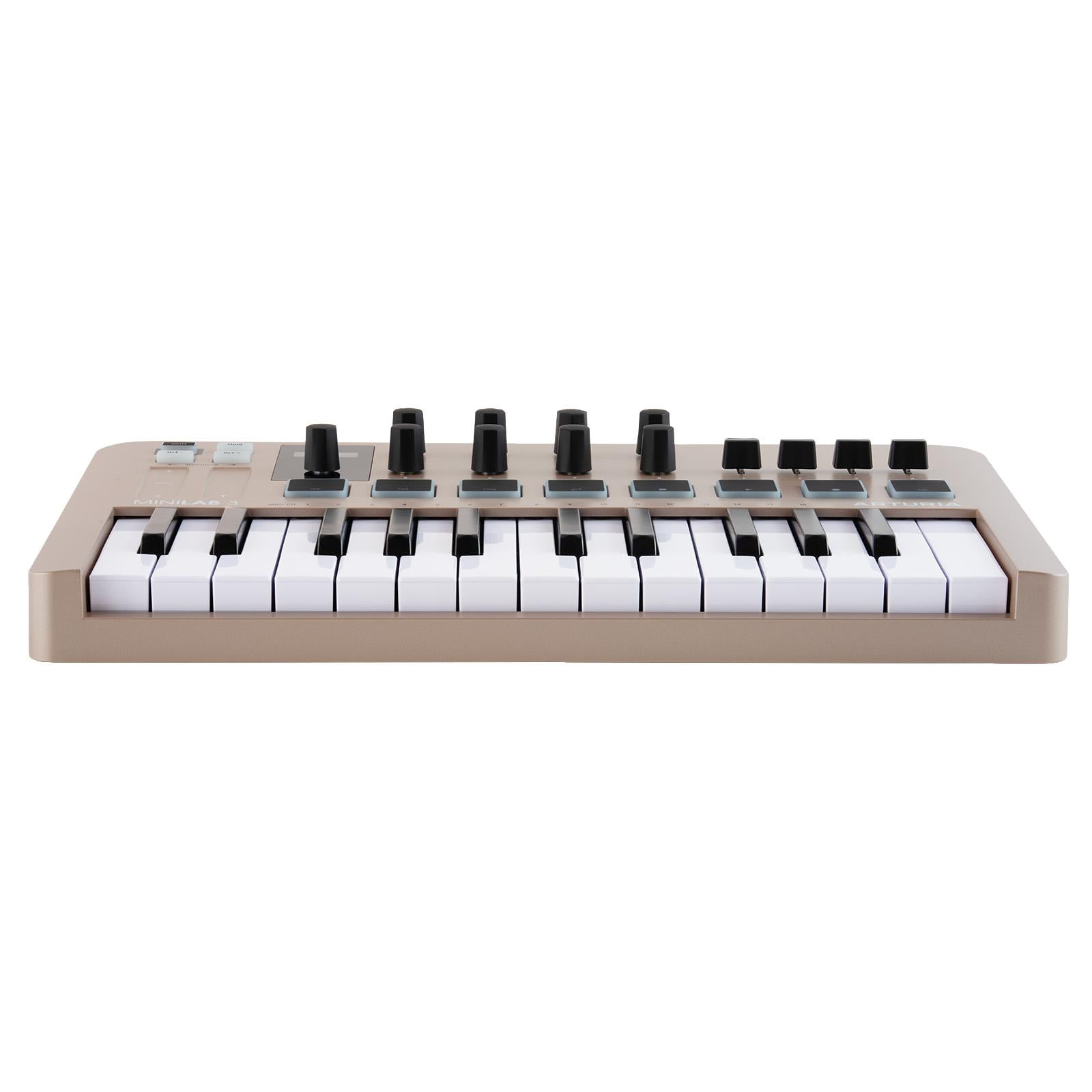 Arturia MiniLab 3 Champagne Universal MIDI Keyboard Controller with Case Package