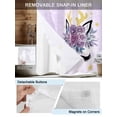thumbnail image 3 of No Hook Shower Curtain with Snap in Liner Purple Flowers Antlers Shower Curtain -Fabric Waterproof Inner Liner, Star Watercolor Leaves Gradient Shower Curtains Washable 36"x78", 3 of 9