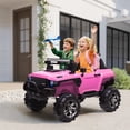 thumbnail image 2 of Aosom 2-Seater Kids Ride-On Car 12V RC 2-Seater Police Truck Electric Car For Kids with Full LED Lights, MP3, Parental Remote Control (Pink), 2 of 10