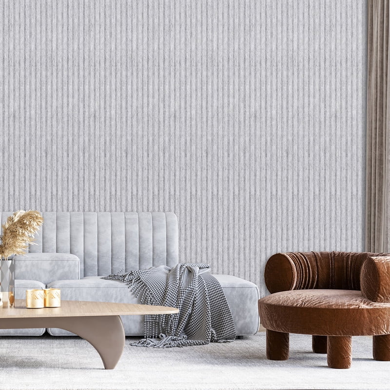 DOLLAR BOSS Large Felt Wall Panels, 4 Packs Acoustic Slat Wall Panels for Interior Wall Decor and Noise Reduction, Decorative Slat Wall Paneling, Soundproof Wall Panels, Grey, 47.24" X 23.62"