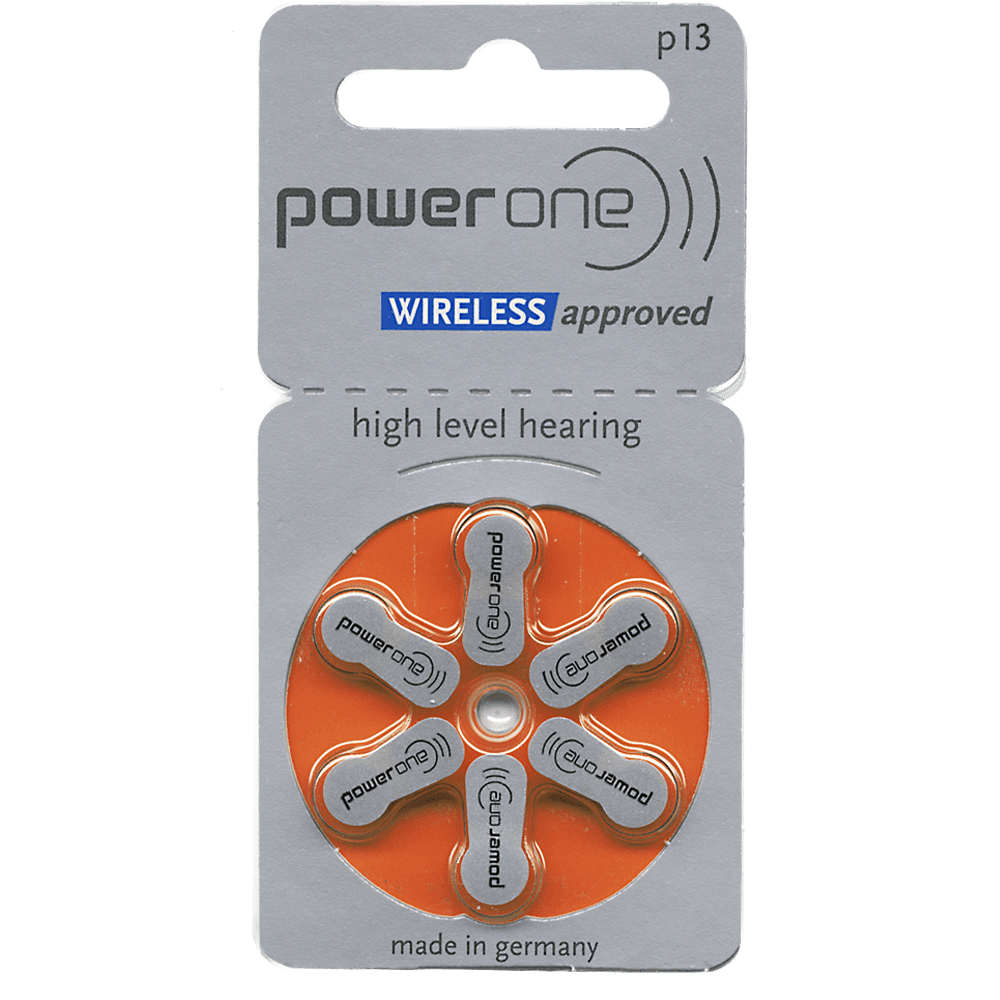 Power One P13 No Mercury Hearing Aid Batteries (6 Batteries) - Walmart.com