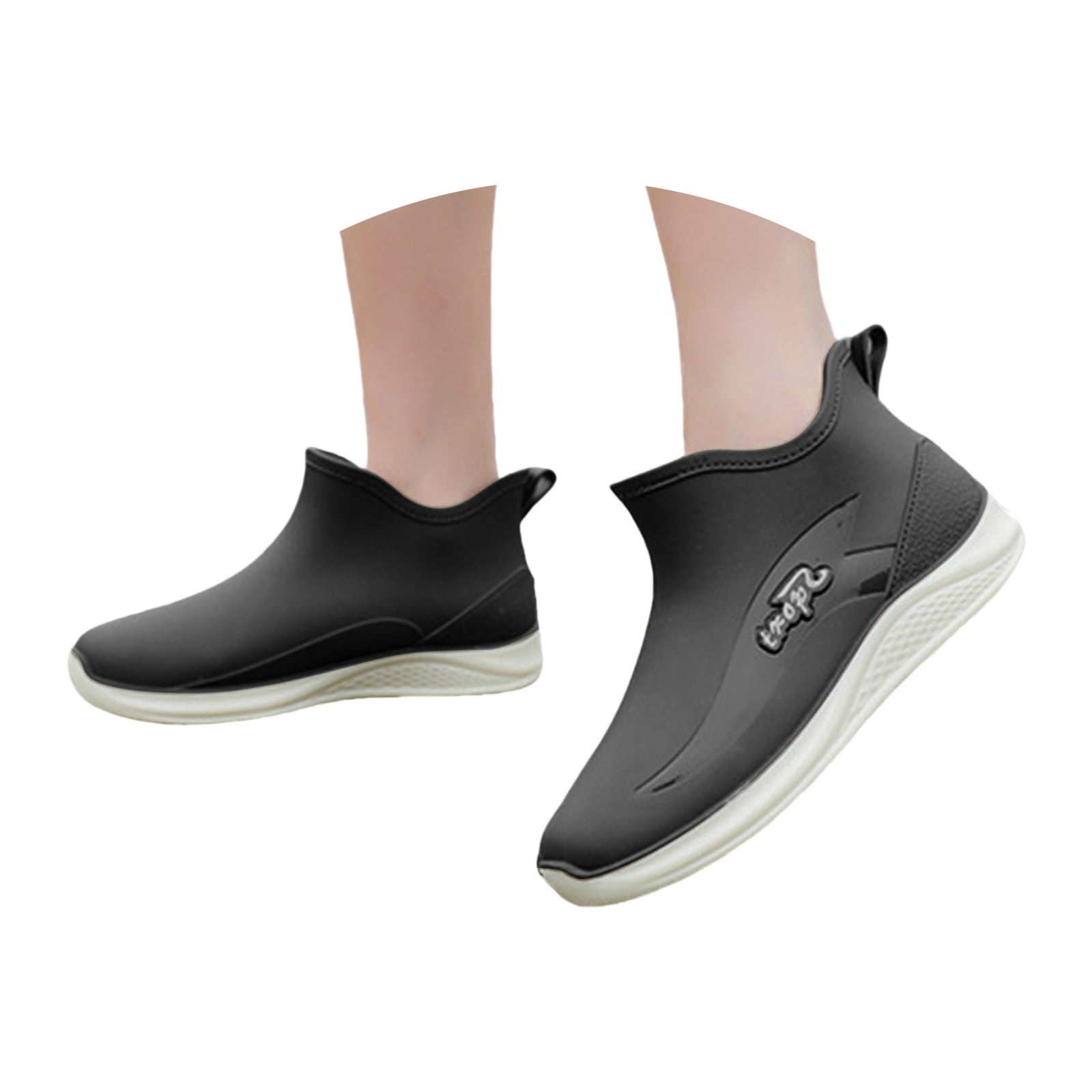XIMIN Women Rain Boots Ankle Rain Shoes Anti-Slipping Waterproof Rainboots with Comfortable Lightweight Garden Rubber Rain Boot Outdoor Work Shoes Fishing Deck Boots