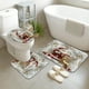 thumbnail image 5 of Juego de alfombra de baño y cortina de ducha con diseño de Papá Noel y renos | Alfombra de inodoro antideslizante en forma de U | Alfombra resistente al agua para la decoración del baño, 5 of 6