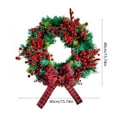 thumbnail image 4 of EWASWON 16 Inch Red Bow Christmas Wreath - Artificial Plastic Front Door Hanging Decor for Indoor Holiday Festive Ambiance, 4 of 6
