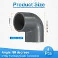 thumbnail image 2 of Uxcell 4Pcs 90 Degree Elbow Pipe Fitting 1" 2 Way Furniture Grade Connectors, 2 of 5