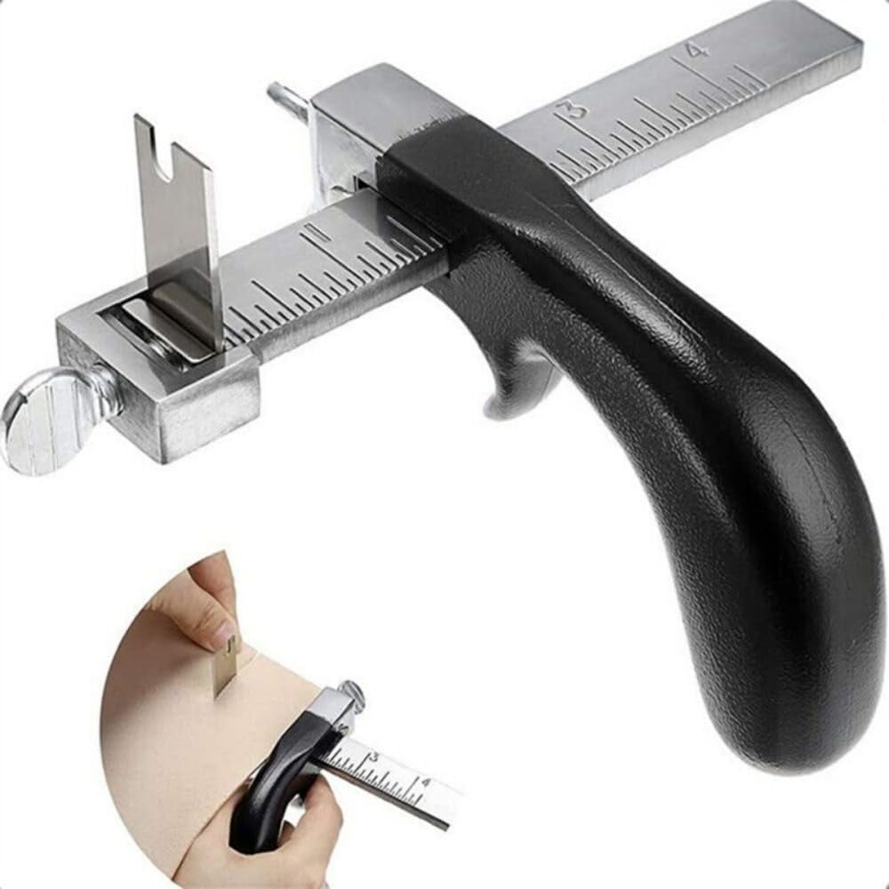 Professional Leather Strip Cutting Tool Sharp Leather Strap String Belt Cutter Adjustable DIY Hand Cutting Tool With 1 Blade Craft Leather Tools
