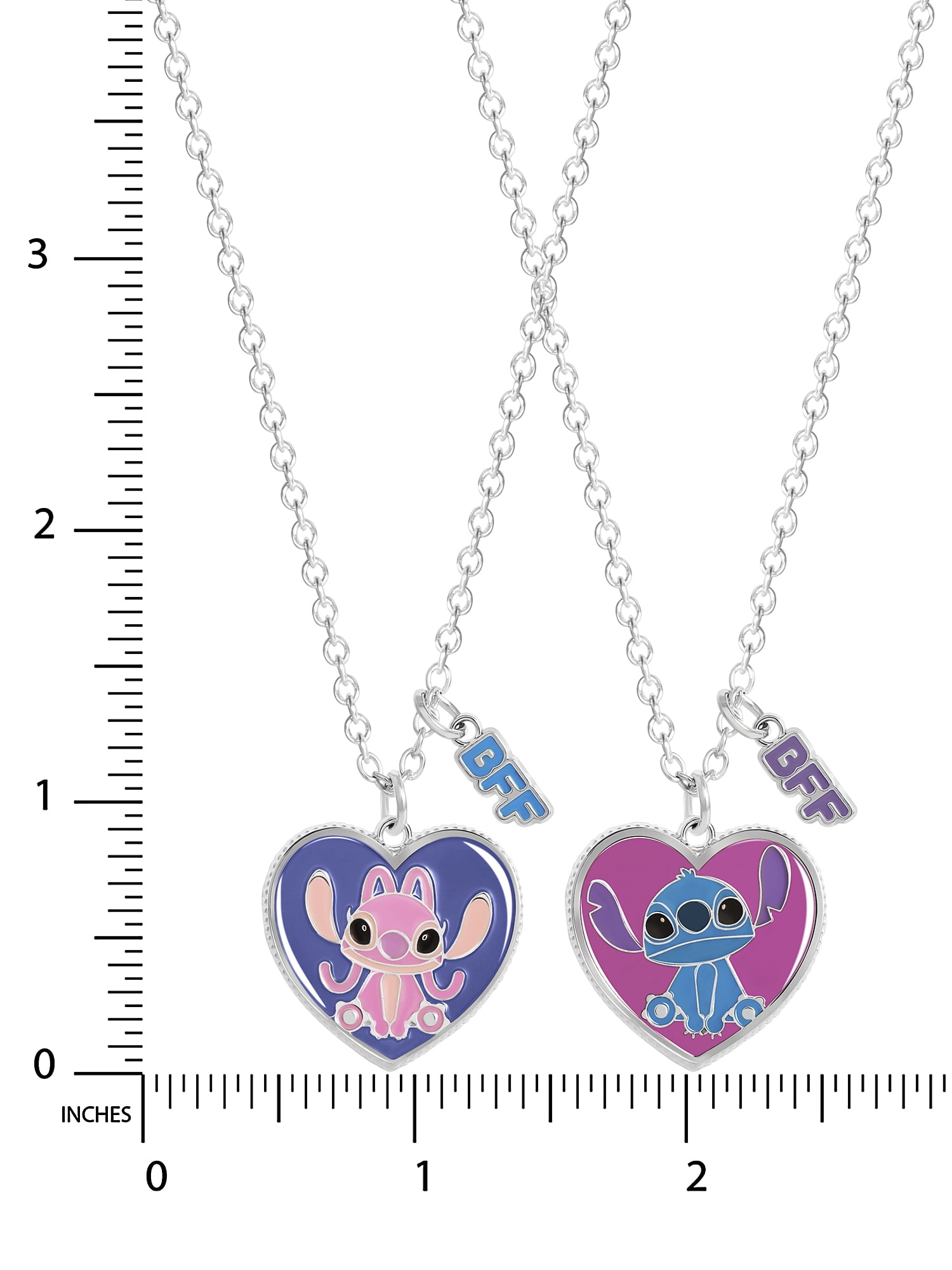 Disney- Girl's/Tween Stitch & Angel Girls BFF Necklace Set