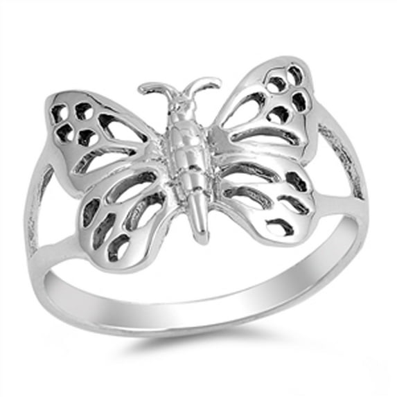 Oxidized Filigree Butterfly Wing Animal Ring 925 Sterling Silver Band Jewelry Female Male Size 9