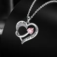 thumbnail image 2 of Women Jewelry 18k White Gold Plated Engraved Words Love Heart Pendant Necklace, 2 of 7