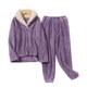 thumbnail image 1 of Sonducket Conjunto de pijama de terciopelo cálido de invierno, elección para noches frías, conjunto de pijamas de franela de otoño e invierno Pijama Morado XL, 1 of 6