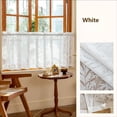 thumbnail image 4 of Sheer Kitchen Café Curtains with Floral Pattern, Short Window Tier Curtain for Kitchen, Bathroom or Small Windows, 4 of 8