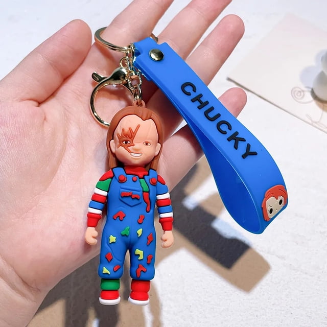 Llavero creativo de película de terror, colgante de muñeca Chucky de dibujos animados, llaveros de coche, bolsa, regalos de joyería Punk, nuevo, venta al por mayor