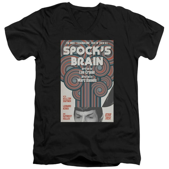 Star Trek Tos Episode 56 Adult V-Neck 30/1 T-Shirt Black