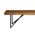 thumbnail image 3 of Rectangular Wooden Bench With Metal Angular Legs and Live Edge Look, Brown and Black- Saltoro Sherpi, 3 of 5