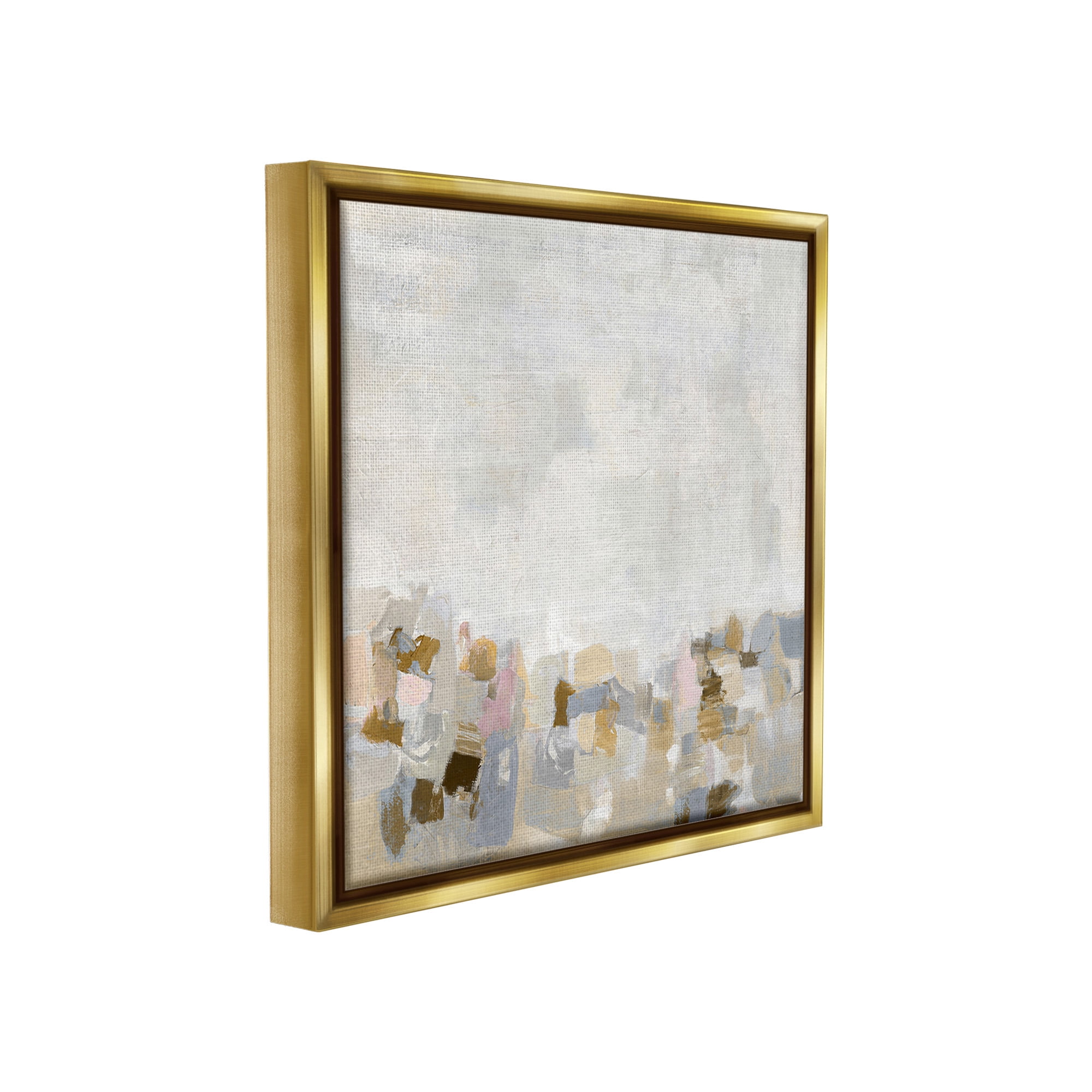 Stupell Industries Subtle Flecked Landscape Abstract Painting Gold Floater Framed Canvas Art Print Wall Art, 25 x 25