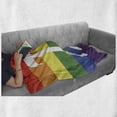 thumbnail image 5 of Pi Soft Flannel Fleece Throw Blanket, White Special Number on Rainbow Colors Lines Inspired Background Gay Math LGBT, Cozy Plush for Indoor and Outdoor Use, 50" x 70", Multicolor, by Ambesonne, 5 of 5