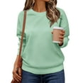 thumbnail image 2 of Lumtrix Oversized Sweatshirts for Women Cotton Long Sleeve Tops Crewneck Pullover Sweat Shirts Fall Clothes Fashion 2025 Green S, 2 of 4