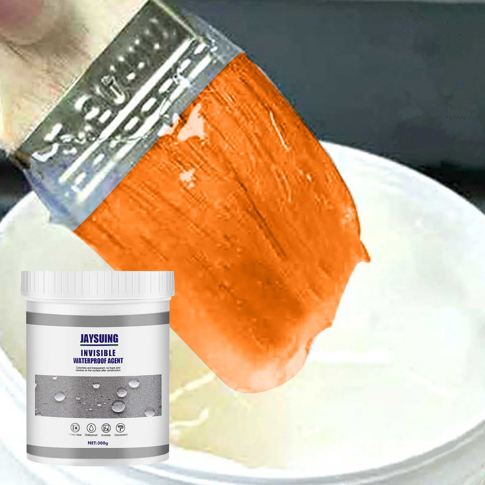 YANHAIGONG Waterproof Insulation Sealant,Seal Repair Cracks In Wall,Premium Polyurethane Construction Adhesive Spray with Brush,Rubber Sealant Coating for Repairing Joints,Pipes,Drains,Roofs,Windows