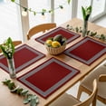 thumbnail image 5 of Geometric Greek Key Design Placemats Set of 6 Red Place Mats Table Mats Kitchen Dining Home Outdoor Party Table Decoration, 5 of 9