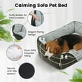 thumbnail image 4 of Washable Dog Bed with Removable Cushion for Medium Small Dogs Easy to Wash Pet Sofa Bed with Side Rectangle Bolster Cat Bed Calming Cuddle Puppy Bed Slip Bottom CM, 4 of 6